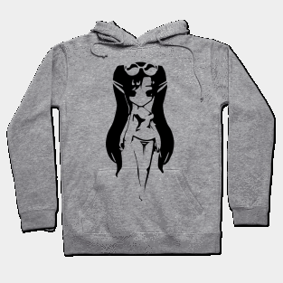 Fairy (beach girl) minimal silhouette white Hoodie